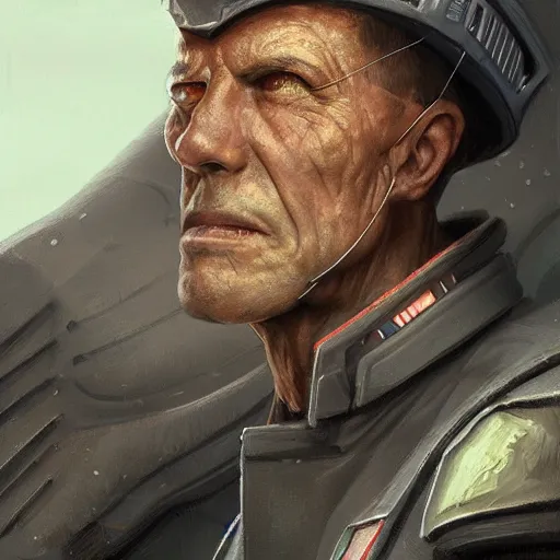 Prompt: portrait of a man by greg rutkowski, old admiral jagged fel, star wars expanded universe, he is about 5 0 years old, wearing uniform of the galactic alliance navy, highly detailed portrait, digital painting, artstation, concept art, smooth, sharp foccus ilustration, artstation hq