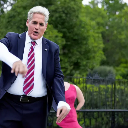 Image similar to Kevin McCarthy dancing his heart out. White House photo.