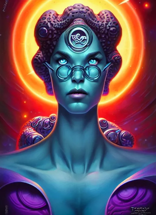 Image similar to cosmic lovecraft random dc hero portrait, pixar style, by tristan eaton stanley artgerm and tom bagshaw.