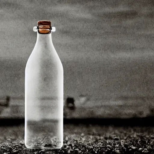 Prompt: a ghost inside of a bottle