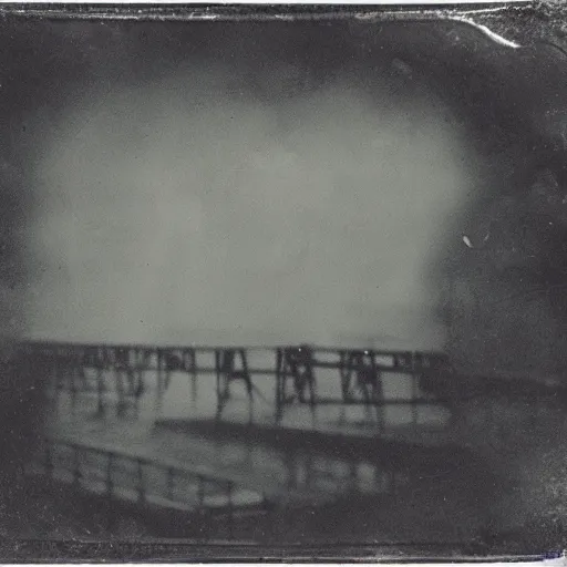 Prompt: tintype photo of a hurricane