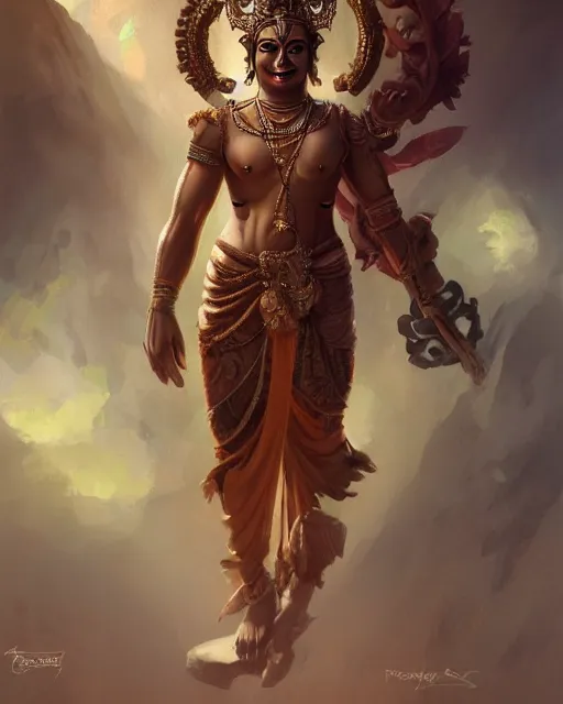 Image similar to full body portrait of Praggnanadhaa by Stanley Artgerm Lau, WLOP, Rossdraws, frank frazetta, Andrei Riabovitchev, Marc Simonetti, tranding on artstation