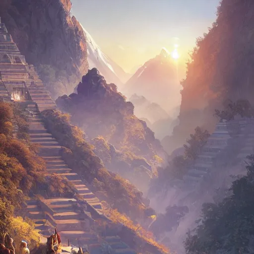 Prompt: ultra wide painting of nepal in year 2 0 7 7, ultra realistic, concept art, intricate details, highly detailed, photorealistic, octane render, 8 k, unreal engine. art by artgerm and greg rutkowski and alphonse mucha