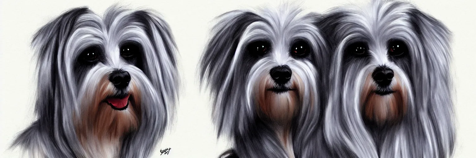 Image similar to a maltese terrier, concept art by yulia zhuchkova, lord raven art print,