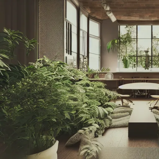 Prompt: A victorian music studio, clean architecture, some plants, peaceful, 8K octane render