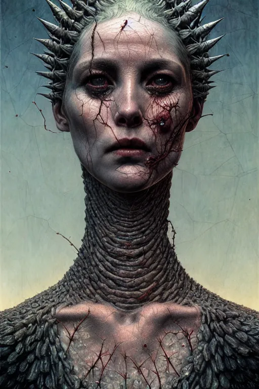 Prompt: thorny lilith the mother of all monsters, raining ash, fine art masterpiece, highly detailed dino valls wayne barlowe machiej kuciara, dramatic lighting, long shot, wide angle, uhd 8 k, sharp focus