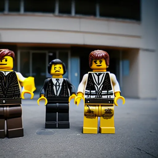 Prompt: Lego Pulp Fiction, tilt shift 35mm film