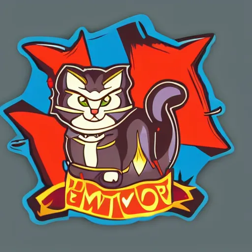 Image similar to Evil emperor kitten, sticker, highly detailed, colorful, illustration, smooth and clean vector curves, no jagged lines, vector art, smooth