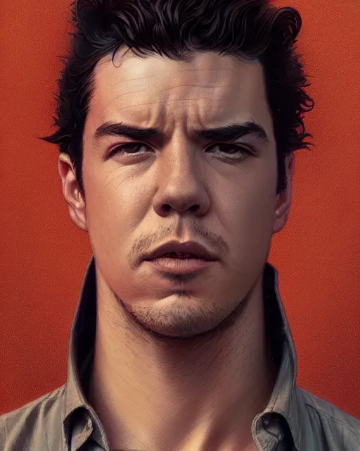 Image similar to highly detailed vfx portrait of a ferocious actor mario casas, stephen bliss, unreal engine, greg rutkowski, loish, rhads, beeple, makoto shinkai and lois van baarle, ilya kuvshinov, rossdraws, tom bagshaw, alphonse mucha, global illumination, detailed and intricate environment