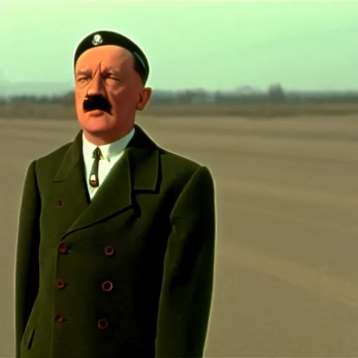 Prompt: a film still of hitler in the truman show