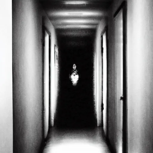 Image similar to sonic, creepy, horror, off - putting, dark, hallway, photo, paranormal
