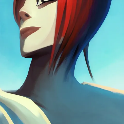 Image similar to face icon stylized minimalist bleach, loftis, cory behance hd by jesper ejsing, by rhads, makoto shinkai and lois van baarle, ilya kuvshinov, rossdraws global illumination