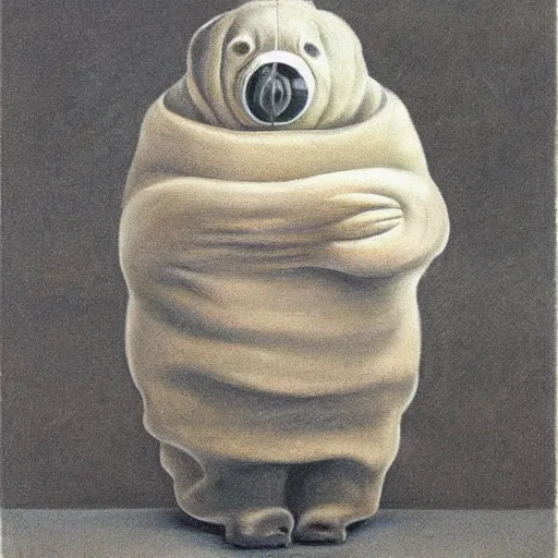 Image similar to tardigrade in style of vilhelm hammershoi