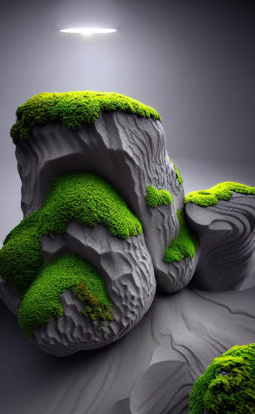 Image similar to highly detailed ultra sharp 3 d render cinematic composition of a smooth ceramic porcelain biomorphic magnolia stone nebula fluid fractal sci - fi surreal architecture landscape, granite, metallic, magnesium, marble, moss and lichen, vincent callebaut composition, mamou - mani, archviz, beautiful lighting, 8 k, unreal engine, hdr,