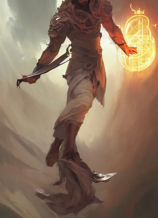 Image similar to character concept portrait of an attractive young Spanish wizard with tan skin conjuring a destruction spell, a floating iridescent spell book in the center, intricate, elegant, digital painting, concept art, smooth, sharp focus, illustration, from Metal Gear, by Ruan Jia and Mandy Jurgens and William-Adolphe Bouguereau, Artgerm