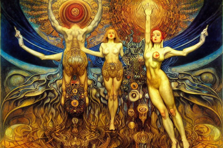 Image similar to Divine Chaos Engine by Karol Bak, Jean Delville, William Blake, Gustav Klimt, and Vincent Van Gogh, symbolist, visionary