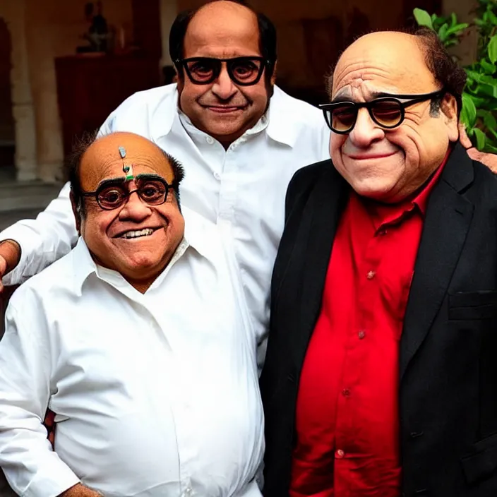 Prompt: danny devito with an indian man