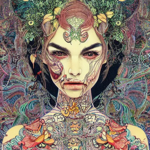 Image similar to life is so beautiful painted in alex grey style drawn by vania zouravliov and takato yamamoto, inspired by y - 3, intricate acrylic gouache painting, high detail, sharp high detail, artstation