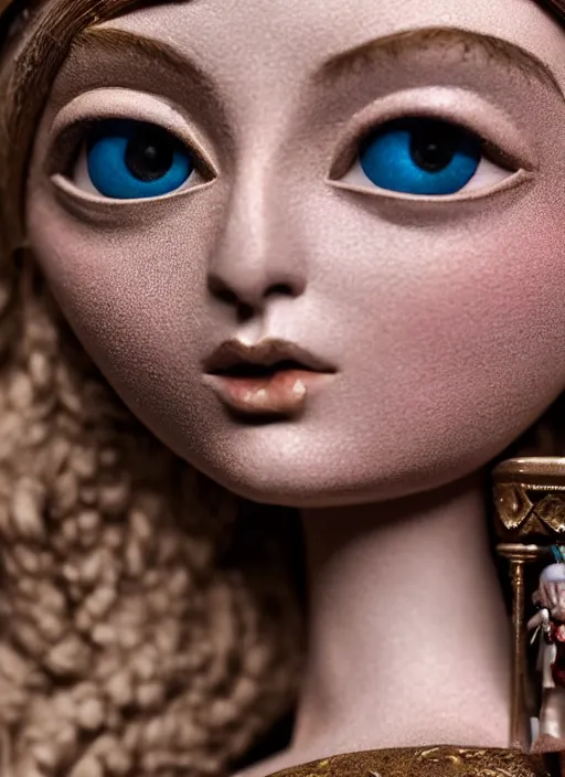 Prompt: closeup medieval picasso face portrait of a athena barbie doll, bikini, depth of field, zeiss lens, detailed and intricate environment, fashion photoshoot by nicoletta ceccoli, mark ryden, lostfish, breathtaking, 8 k resolution, extremely detailed, beautiful, establishing shot, artistic, hyperrealistic, octane render