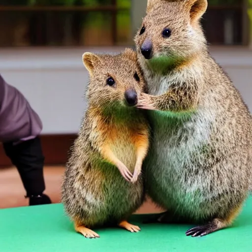 Image similar to family of quokka as family feud contestants