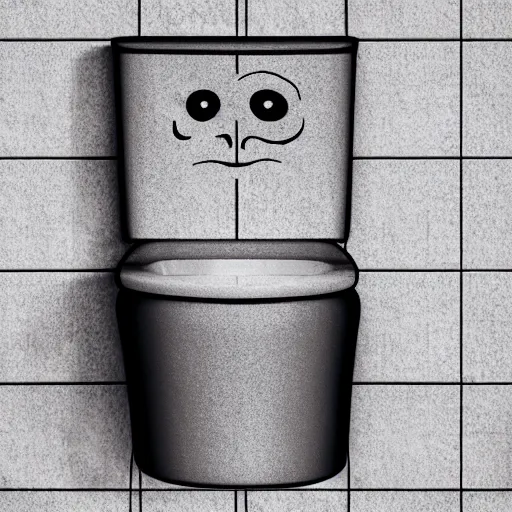 Image similar to toilet with a creepy human face, 4 k