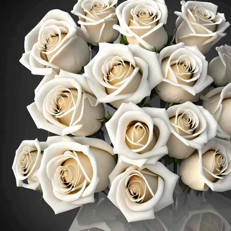 Image similar to wonderful symmetrical princess with a clear skin ornate of cream liquid semi transparent white roses, 8 k gorgeous delicate cream detailed, accent white lighting, dramatic light, octane render