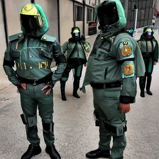 Image similar to Guardia Civil officer cyberpunk style