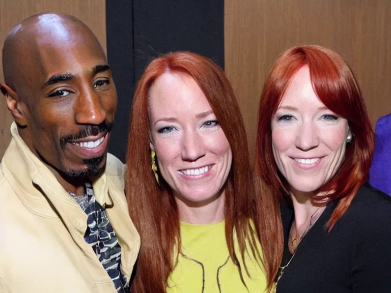 Image similar to Jen Psaki and Tupac Shakur high on LEAN