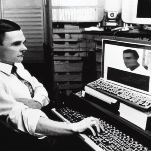 Image similar to alan turing with joan elisabeth lowther using a modern computer