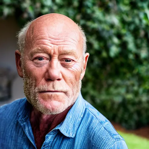 Image similar to corbin bernsen looking upset at his lawn, ( sony a 7 r iv, symmetric balance, polarizing filter, photolab, lightroom, 4 k, dolby vision, photography awardm, voque, perfect face )