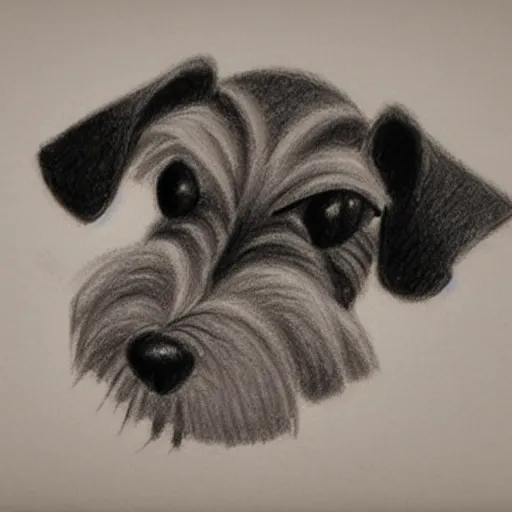 Image similar to milt kahl pencil sketch of mini schnauzer