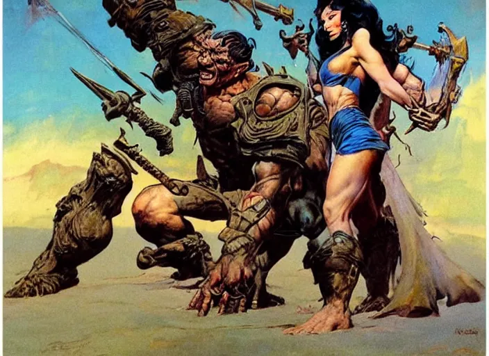 Image similar to by frazetta