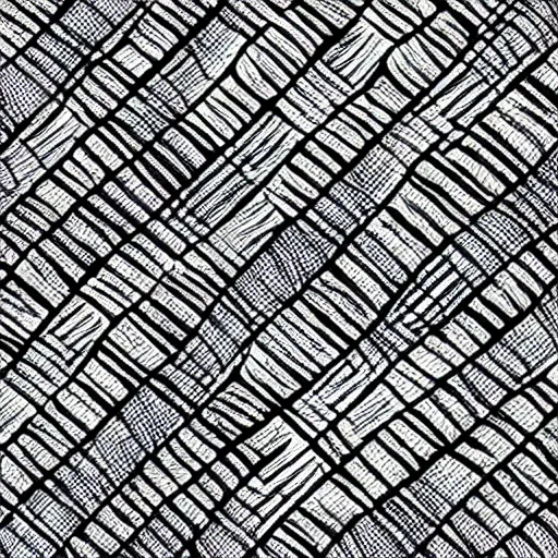 Image similar to close up of a pen and ink woven hatching pattern, black and white, high quality, pattern resource, texture resource