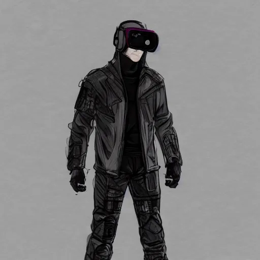 Prompt: cyberpunk jacket sketch