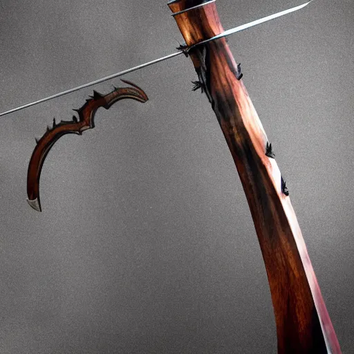 Image similar to fantasy longbow weapon made from whispy shadows, digital media