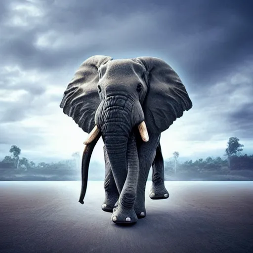 Prompt: an elephant's dream, dreamlike, fantasy,