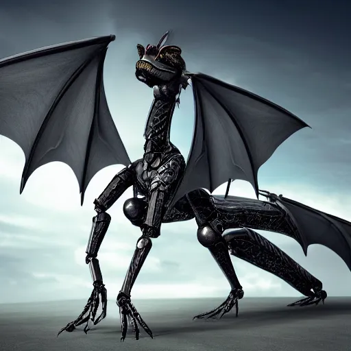 Prompt: amazing close-up shot of a cute and beautiful anthropomorphic well-proportioned robot female dragon doing an elegant pose, has two eyes, a sleek yet elegant design of metal plating, with two big epic wings behind her, two arms, the background is of the beach at night; high quality digital art, artstation, deviantart, furaffinity, high quality detail
