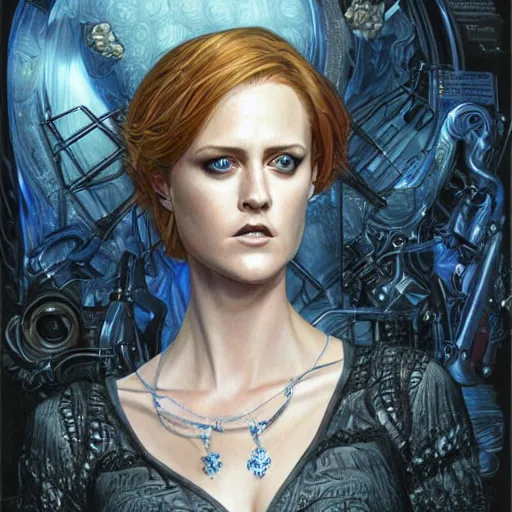 Image similar to Dolores Abernathy, Evan Rachel Wood, by Mark Brooks, by Donato Giancola, by Android Jones