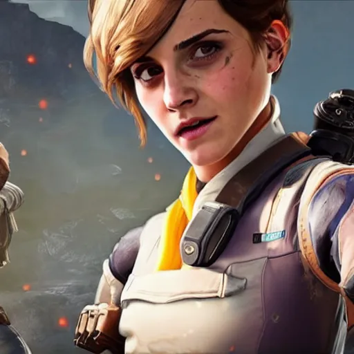 Prompt: emma watson screenshot from apex legends play of the game