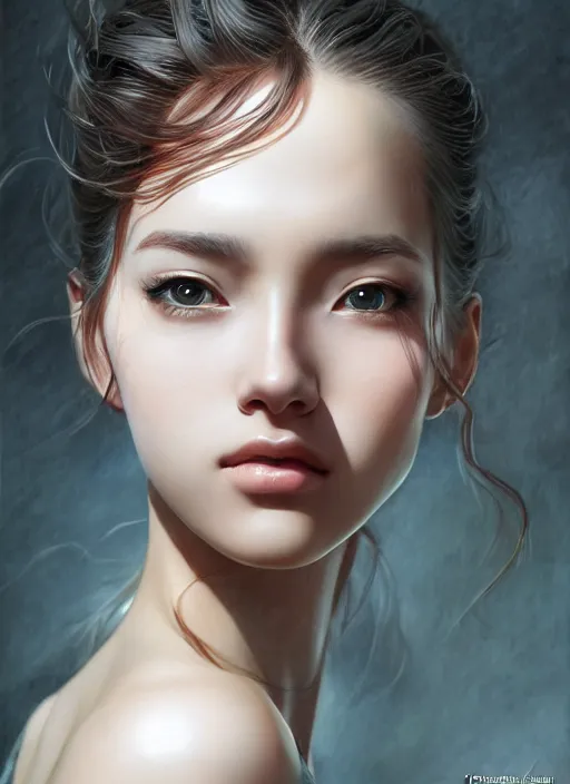 Image similar to photo of a gorgeous young woman in the style of stefan kostic, realistic, sharp focus, 8 k high definition, insanely detailed, intricate, elegant, art by yoshitako amano and stanley lau and artgerm