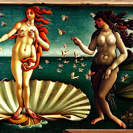 Image similar to a photograph inspired by birth of venus by boticelli