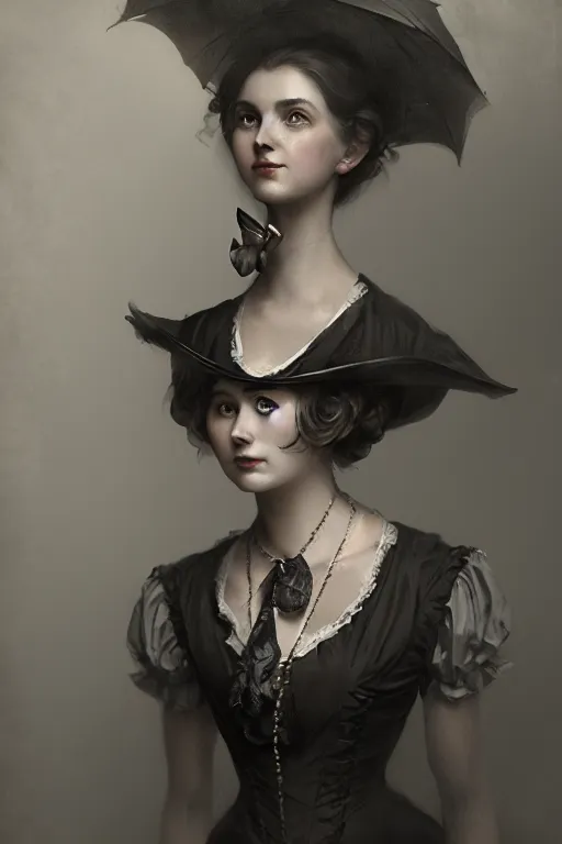 Image similar to wet plate photograph, portrait of an anthropomorphic ca, dressed as a victorian - era woman, dramatic lighting, highly detailed, digital painting, artstation, concept art, smooth, sharp focus, illustration, art by wlop, mars ravelo and greg rutkowski