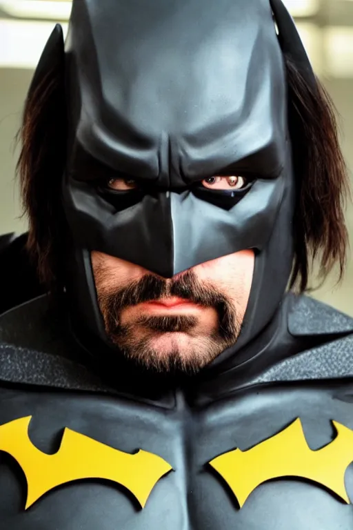 Prompt: matt berry as batman, highly detailed face