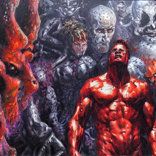 Image similar to this is hell, oil painting by ryan stegman