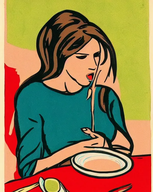 Image similar to Melania Trump eating garbage. Ernst Kirchner.