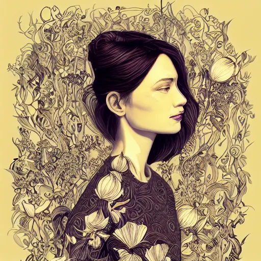 Image similar to the portrait of an absurdly beautiful, graceful, elegant, and sophisticated young woman made of bulbs of garlic, an ultrafine detailed illustration by james jean, intricate linework, bright colors, final fantasy, behance contest winner, vanitas, angular, altermodern, unreal engine 5 highly rendered, global illumination, radiant light, detailed and intricate environment