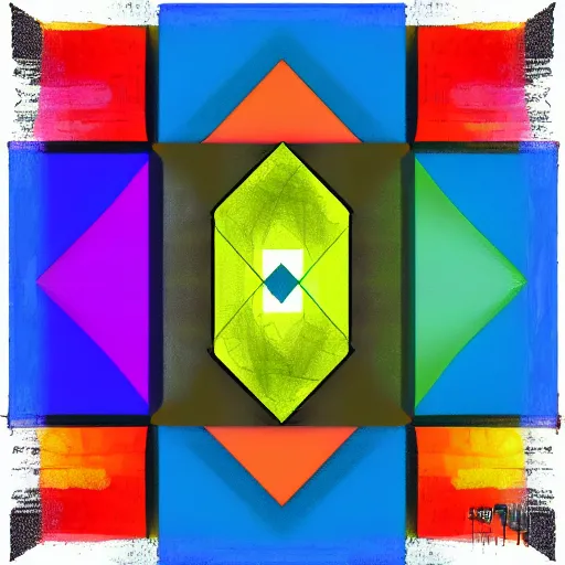 Image similar to two squares, digital art, best quality, design