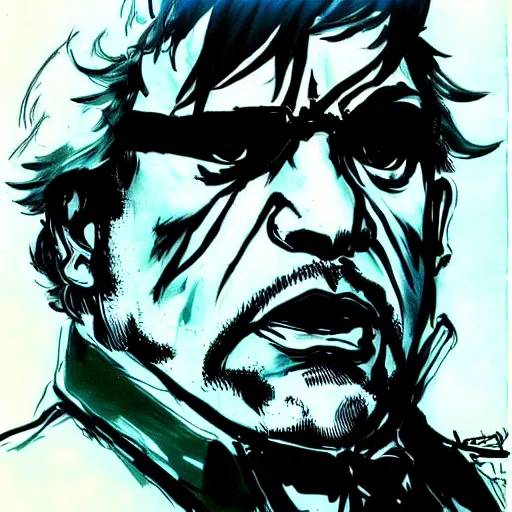 Image similar to danny devito from metal gear solid, by yoji shinkawa