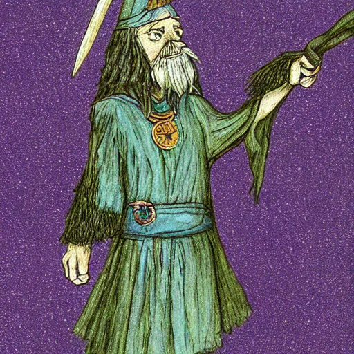 Prompt: the wizard ged from a wizard of earth sea by urusula le guin