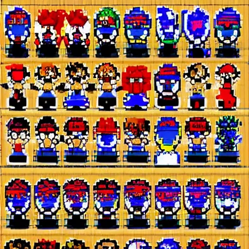 Prompt: pixel art of street fighter , select your fighter screen , trending on anime tumblr